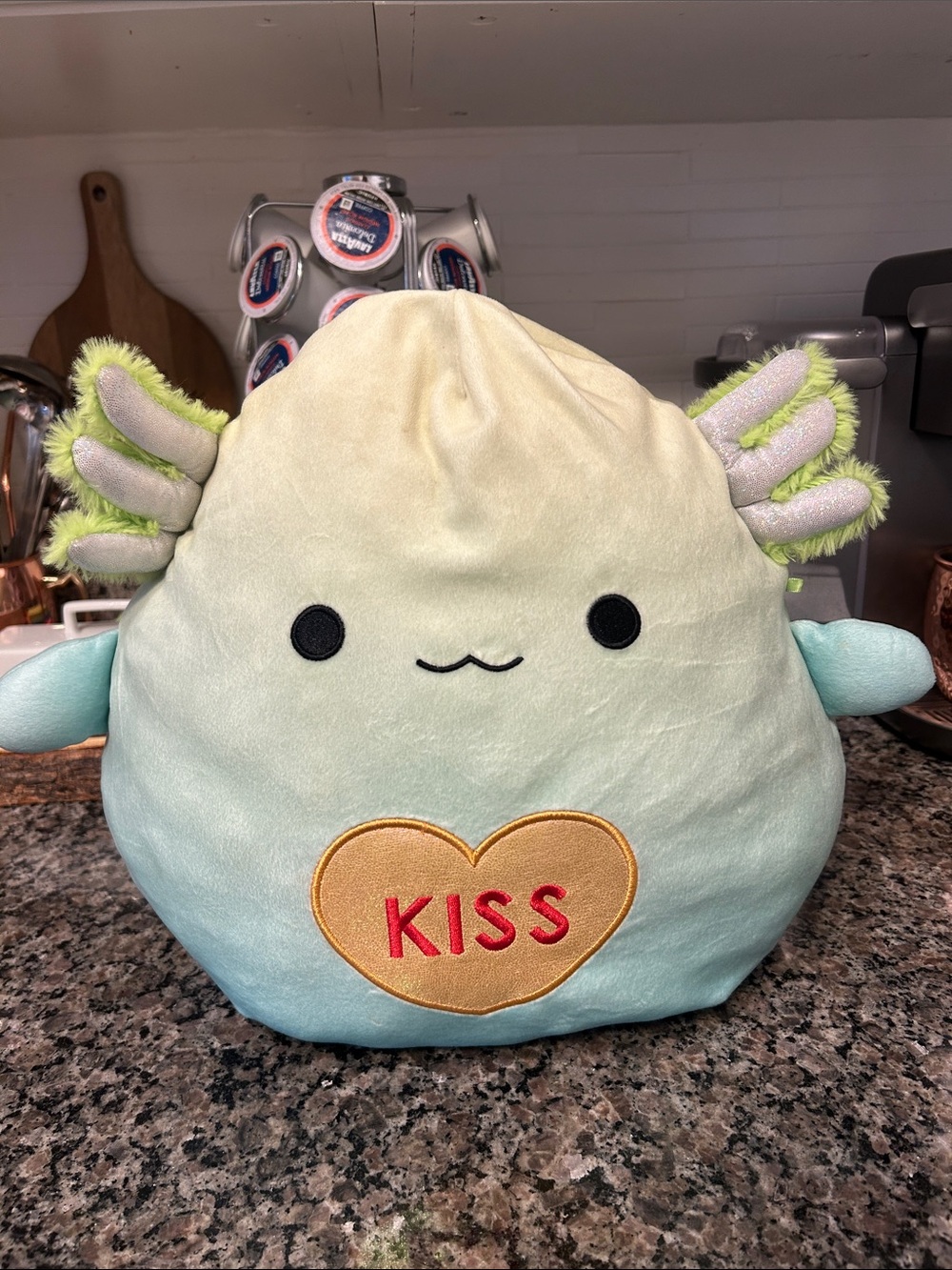 Squishmallows Mint Green to Aqua Kiss Heart Plush